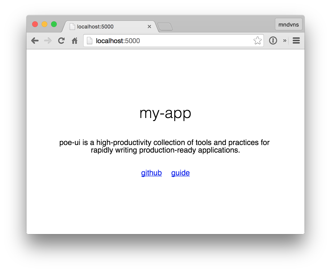 A newly initialied Poe UI app